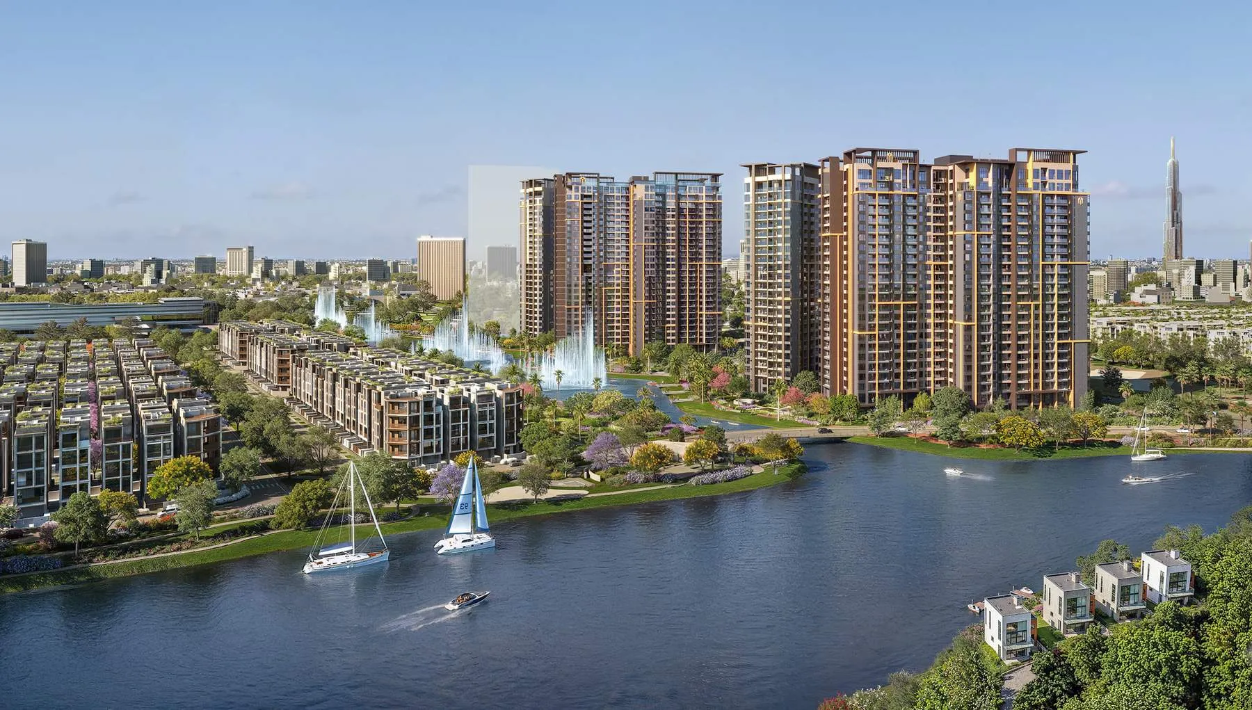 Toàn cảnh Masteri Park Place bên mặt nước The Global City (hình minh họa)
