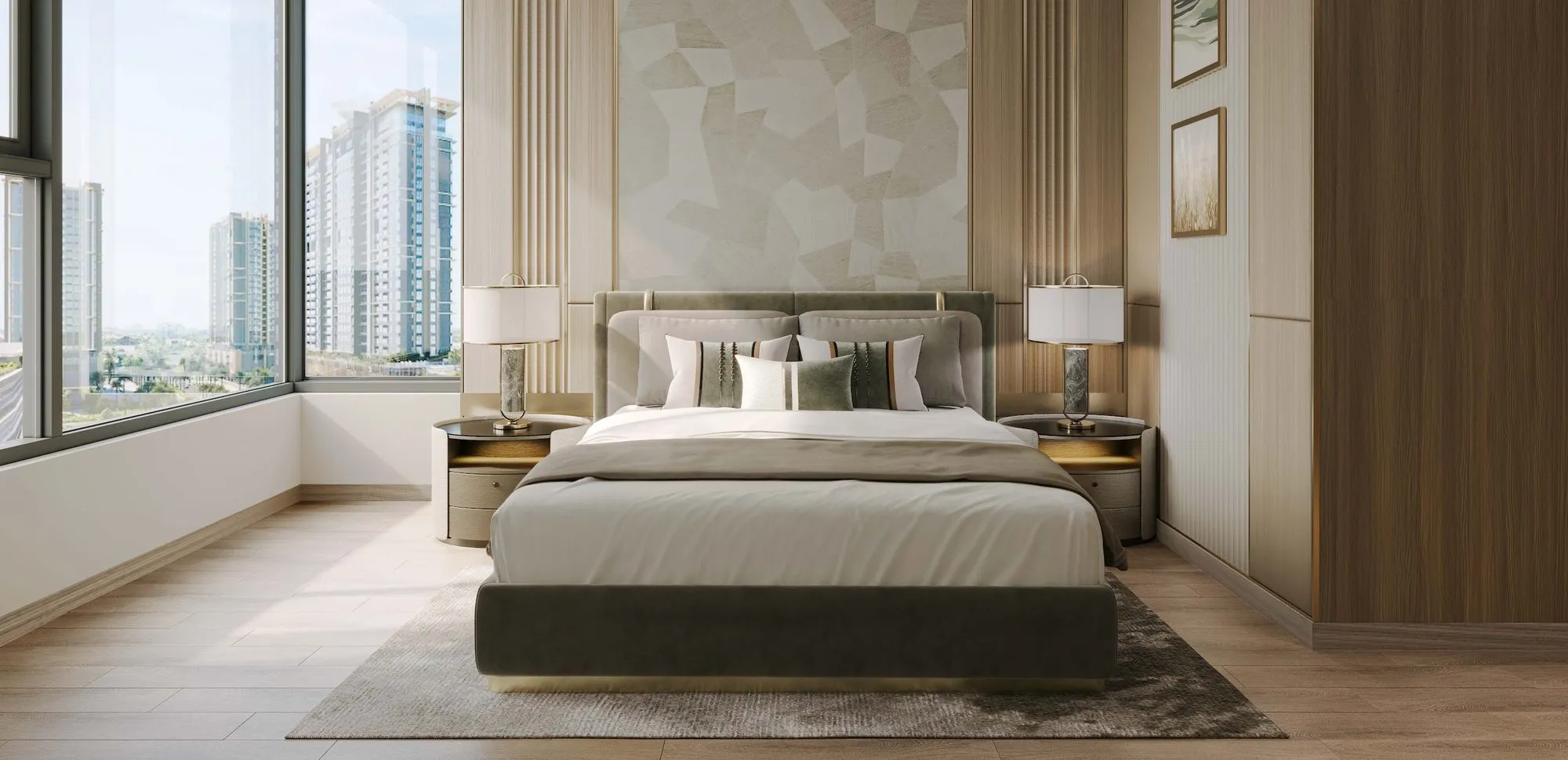 Phối cảnh phòng ngủ master căn 4 phòng ngủ Masteri Park Place (hình minh họa)