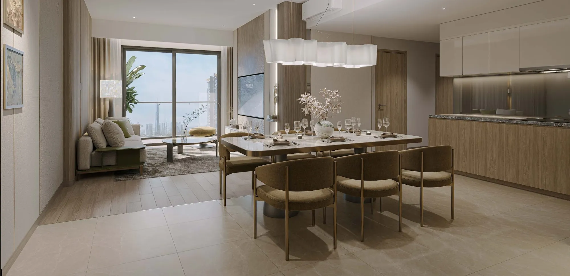 Phối cảnh phòng ăn căn hộ lớn Masteri Park Place (hình minh họa)